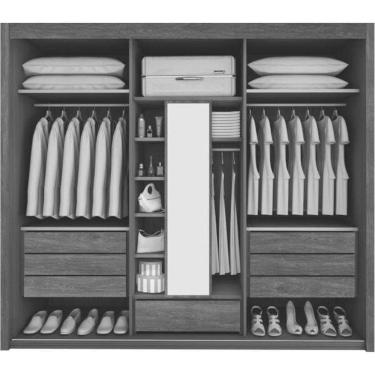 Imagem de Guarda Roupa Casal Ripado 3 Portas 7 Gavetas - Pacioli Plus - Móveis Bettio