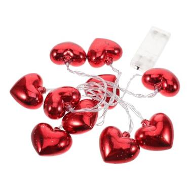 Imagem de TOYANDONA Cordão de Luzes Led Em Formato de Coração para O Dia Namorados: Cordão de Luzes Vermelhas 3d Em Formato de Coração Com Glitter E 10 Leds, Alimentado por Bateria, Ideal para O Dia Namorados,