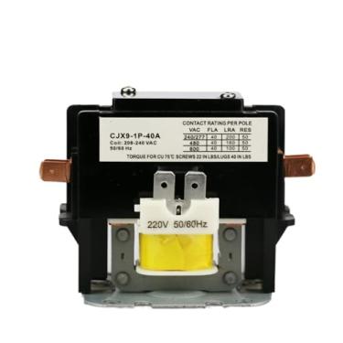 Imagem de Contator CA Série CJX9 Contator de Pólo Único 1P 40A 240VAC Contator de Ar Condicionado