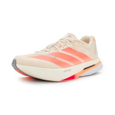 Imagem de adidas Tênis de corrida feminino Adizero Boston 13, Branco/laranja raio/laranja ácido, 39
