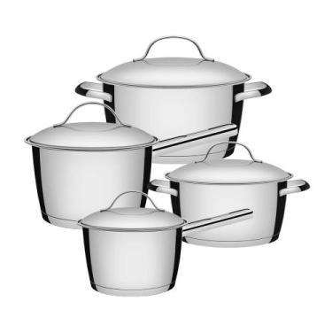 Imagem de Jogo de Panelas 4 Peças Allegra em Aço Inox Fundo Triplo Tramontina