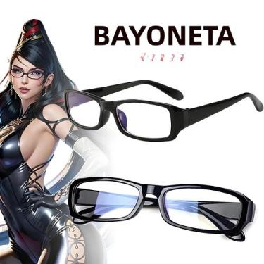 Imagem de Óculos De Cosplay Retro Bayonetta Unissex Preto Com Lentes Planas Aces