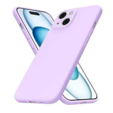 Imagem de uvcoat Capa de silicone para iPhone 15 Plus, capa fina de gel de borracha macia para mulheres e meninas, linda capa de telefone TPU fosco com proteção total da câmera, design simples minimalista