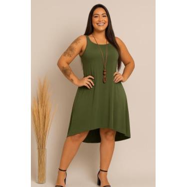 Imagem de Vestido Mullet Alcinha Com Bolso - modanascimento, Verde militar, M