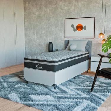 Imagem de Cama Box Solteiro + Colchão Paris Molas Ensacadas Preto - eShop casa