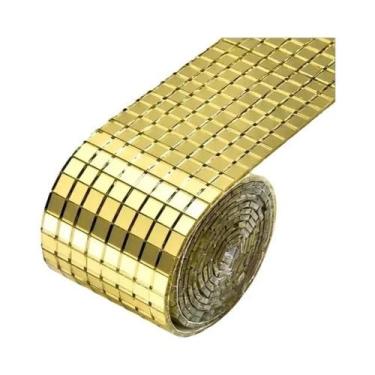 Imagem de Pastilhas De Mosaico Espelhado Prateado 5x5mm 10x10mm Em Grade Autoade