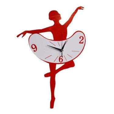 Imagem de Relógio de parede Creative Ballet Dancer Non-Ticking Silent 30cm - yiw