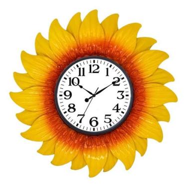Imagem de Relógio de parede Girassol 33 cm acrílico impermeável silencioso - yiw