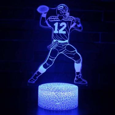 Imagem de Candeeiro de mesa Night Light 3D Rugby Player com toque colorido - tai