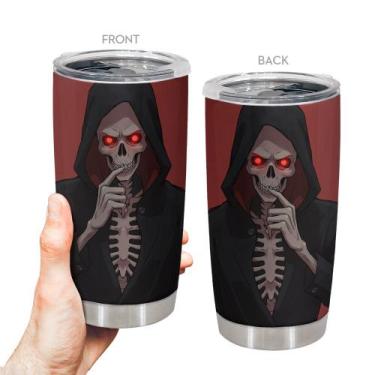 Imagem de Caneca de viagem Oasisdream Tumbler de aço inoxidável 600mL com tampa