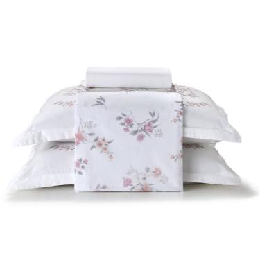 Imagem de Jogo de Cama Casal 100% Algodao Percal 180 Fios Uni Dohler Kit 4 Pecas