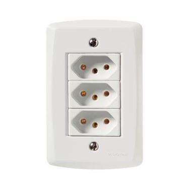 Imagem de Conjunto 3 Tomadas 3p 10a - Linha Lux2 - Tramontina