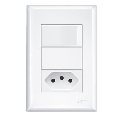 Imagem de 2 Interruptores Simples +1 Tomada 2p+t 10a 250 Volts 2921 Fame 2 Interruptores Simples +1 Tomada