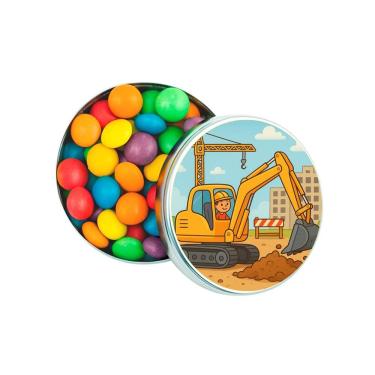 Imagem de Latinha Lembrancinha Personalizada Retroescavadeira