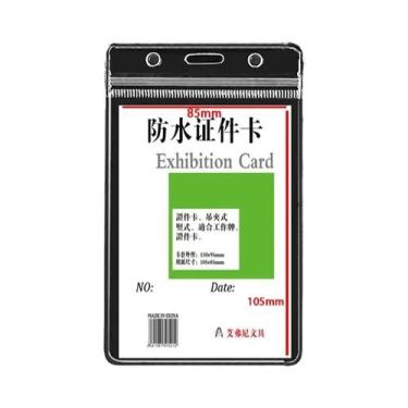 Imagem de Porta-Cartões De Identificação Transparente Em PVC À Prova d'Água Com 