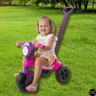 Imagem de Carrinho Passeio Infantil Pedal Infantil Kemotoca com Haste Crianças A