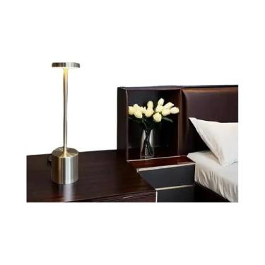 Imagem de Lâmpada De Mesa LED Recarregável Com 3 Tons De Cor, Design Moderno E M