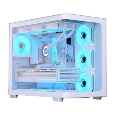 Imagem de Gabinete Gamer Aerocool ATX P500C Lateral Vidro 4 Fans ARGB Branco