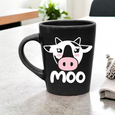 Imagem de Caneca de Porcelana Moo Vaquinha Tpc para Café e Chá 270ML micro-ondas lava-louças Pret...