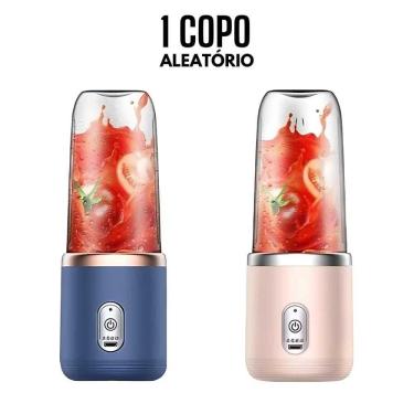 Imagem de Mini Liquidificador Portátil OEM 1 Copo Ale 0 e 4 l 6 Lâminas para Suco de Alimentos e Leite Recarregável USB 110V