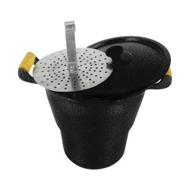 Imagem de Cuscuzeiro Panela Alumínio Fundido Craqueado Gigante Preto N20 - DIVIF