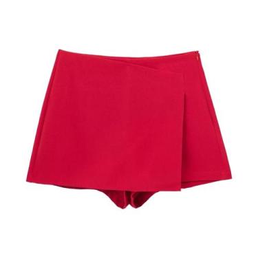 Imagem de Saia Assimétrica Feminina Casual Chic Estilo Simples Calças Curtas Bás