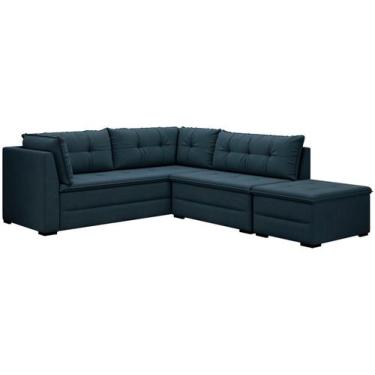 Imagem de Sofá de Canto 6 Lugares com Puff Veluplus Vegas Flexforma Estofados, P