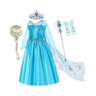 Imagem de Fantasia De Princesa Elsa Frozen Para Meninas, Traje De Cosplay De Hal