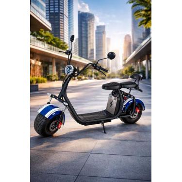 Imagem de Moto Elétrica Adulto 2000w Scooter X7 Wehawk 60v 20ah, Azul, Branco