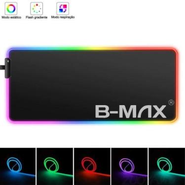 Imagem de Mousepad Gamer RGB 7 Cores Antiderrapante Efeitos 25 x 35 cm - BM