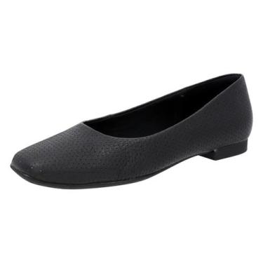 Imagem de Sapatilha Feminina Couro Facil Calce Confortavel Usaflex, Preto, 36