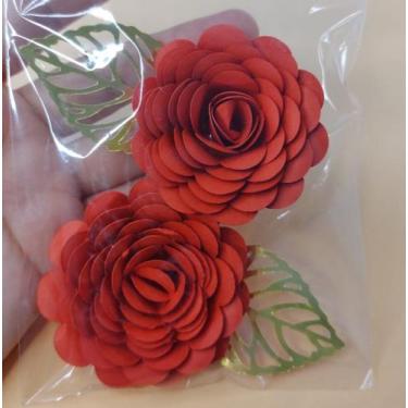 Imagem de Kit Flor vermelha artesanal - Manyart Festas