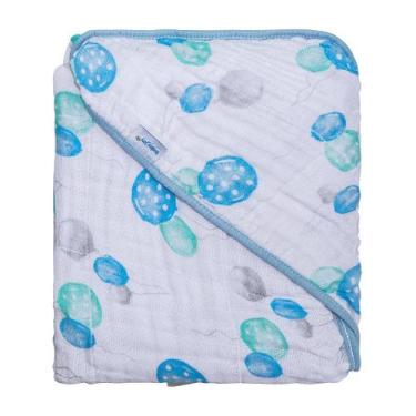 Imagem de TOALHA SOFT BABY JOY REF76021 - BALÕES AZUL - 80cm x 80cm