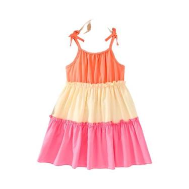 Imagem de Vestido Longo Casual De Verão Para Meninas, Vestido Slip Com Cores Con