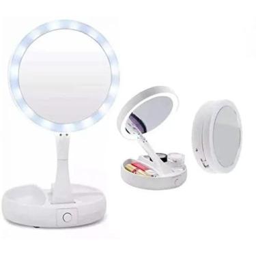 Imagem de Espelho De Luz Led Dobrável Aumenta 10x Maquiagem Portátil - Jin Ge