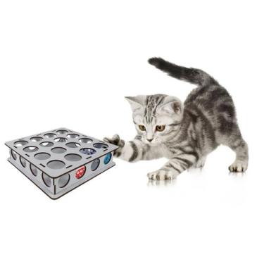Imagem de Brinquedo Bolinhas Para Gatos Com Guiso Caixa MDF Branco - Vivi Art Pe