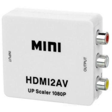 Imagem de Mini Adaptador Conversor Hdmi2av Entrada Hdmi Para Saída Av - full hd