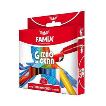 Imagem de Gizão Cera Famix Jumbo 12 Cores Vibrantes - Canson