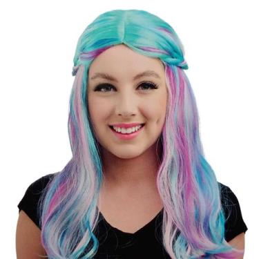 Imagem de Peruca Longa Ella Multicolorido para Cosplay - 54cm - Cromus
