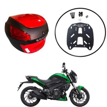 Imagem de Baú Moto Universal Awa 29 L  Suporte Sup Bajaj Dominar 400, Vermelho