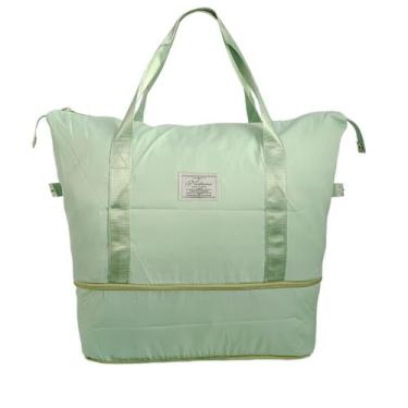 Imagem de Bolsa Viagem Feminina Dobrável Grande Academia Leve Oxford Compartimen