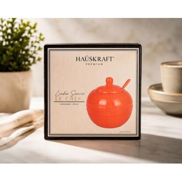 Imagem de Açucareiro de Cerâmica 300ml com Tampa e Colher Hauskraft Premium Le C