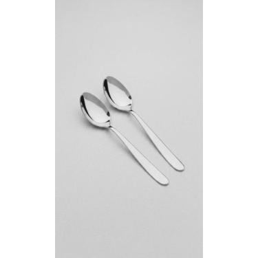 Imagem de 12 Colheres Sobremesa Inox Longa Prata - Congratulations Store