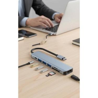 Imagem de Hub USB-C 7 em 1: HDMI 4K, USB 3.0 + Carga Rápida - Congratulations St