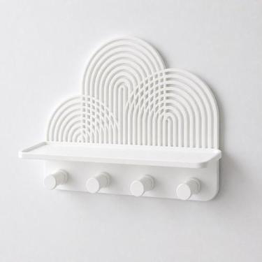 Imagem de Porta-Chaves de Parede Arco-Íris com Prateleira Estilo Boho Organizado