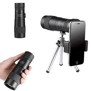 Imagem de Telescópio monocular 8-40x40 Zoom retrátil compacto à prova d'água Vidro Bak4 Professional HD ED com clipe de telefone para tripé