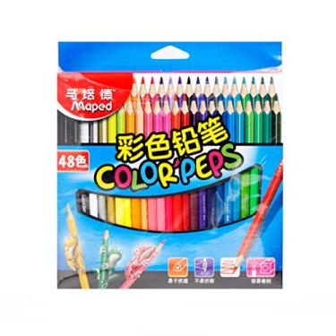 Imagem de Lápis de cor oleosa 48 cores pintura lápis triângulo corpo design