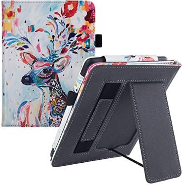 Imagem de CCOO Capa com suporte adequada para Kindle Paperwhite de 6,8 polegadas 11ª geração 2021 - Capa protetora com alça de mão e compartimento para cartões, caneta para tela sensível ao toque