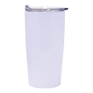 Imagem de Mimo Style Copo Térmico de Aço Inoxidável Parede Dupla Branco 590ml Com Tampa de Polipropileno Livre de BPA. Para Manter A Temperaturas de Bebidas Quentes e Geladas, Café, Chá, Suco E Água, AJ22006
