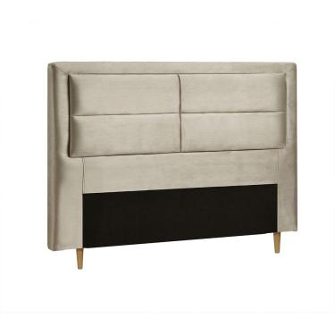 Imagem de Cabeceira Estoril Estofada Veludo Dobuê Bege 160X13X123